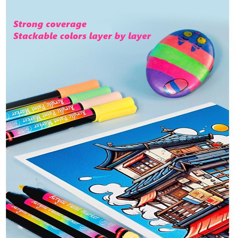 Set markere acrilice moale guașă colorată Gou Xianbi DIY gooka model ceramică stilou graffiti