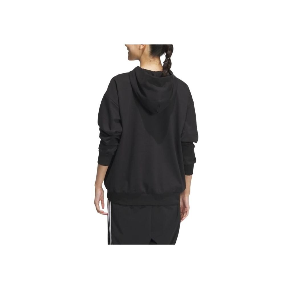 Adidas Letter Logo Printed Sports Casual Hoodie Unisex Hoodies Black JN4857