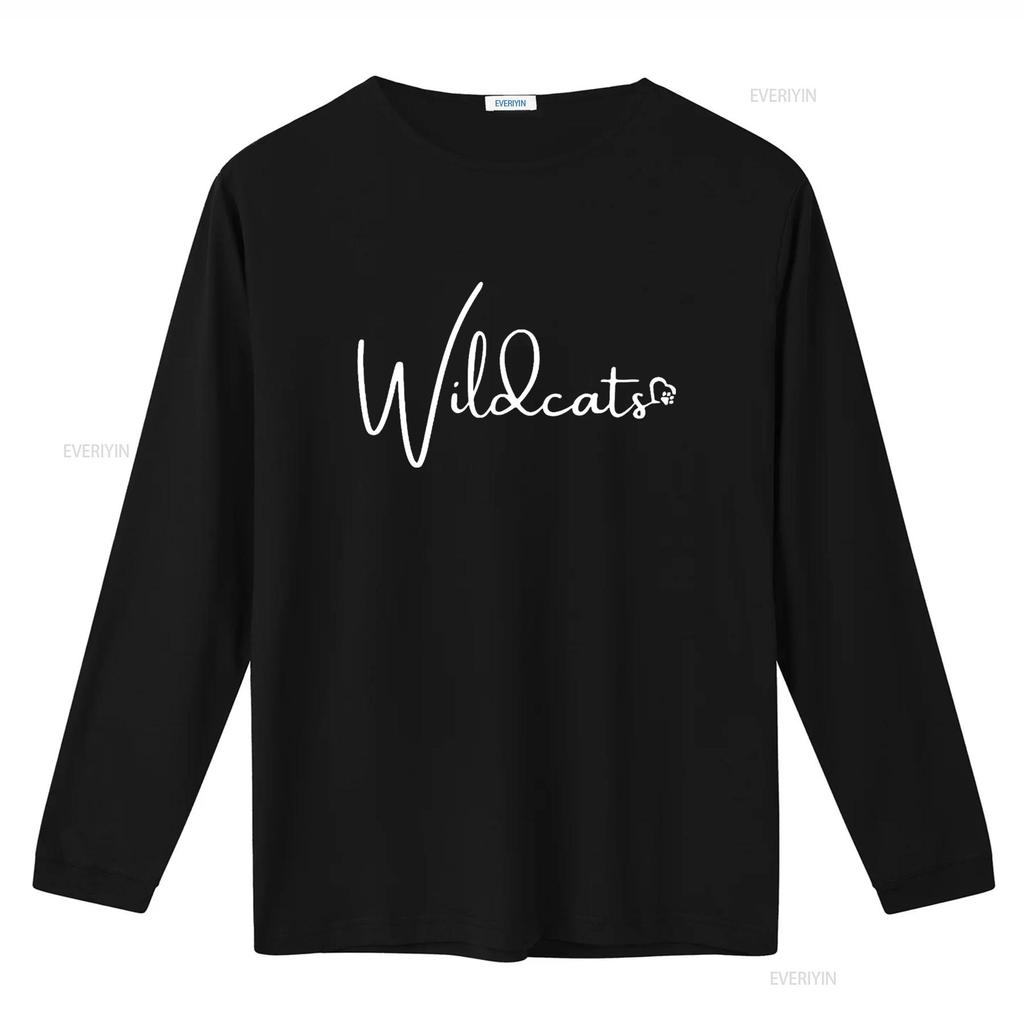 Mens Wildcats School Sports Fan Team Spirit Mascot Back To T Shirt vintage Washed Slightly Comfortable homme Unisex Breathable