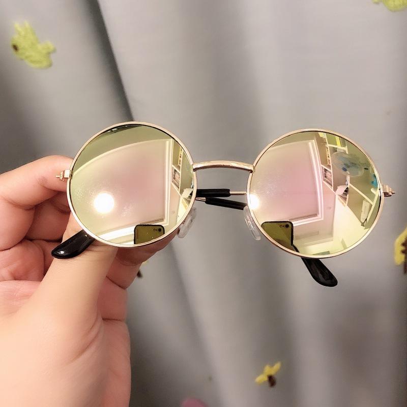 Children Sunglasses Cute Round Frame Children's Sunglasses Anti-uv Eyeglasses for Girl Boy