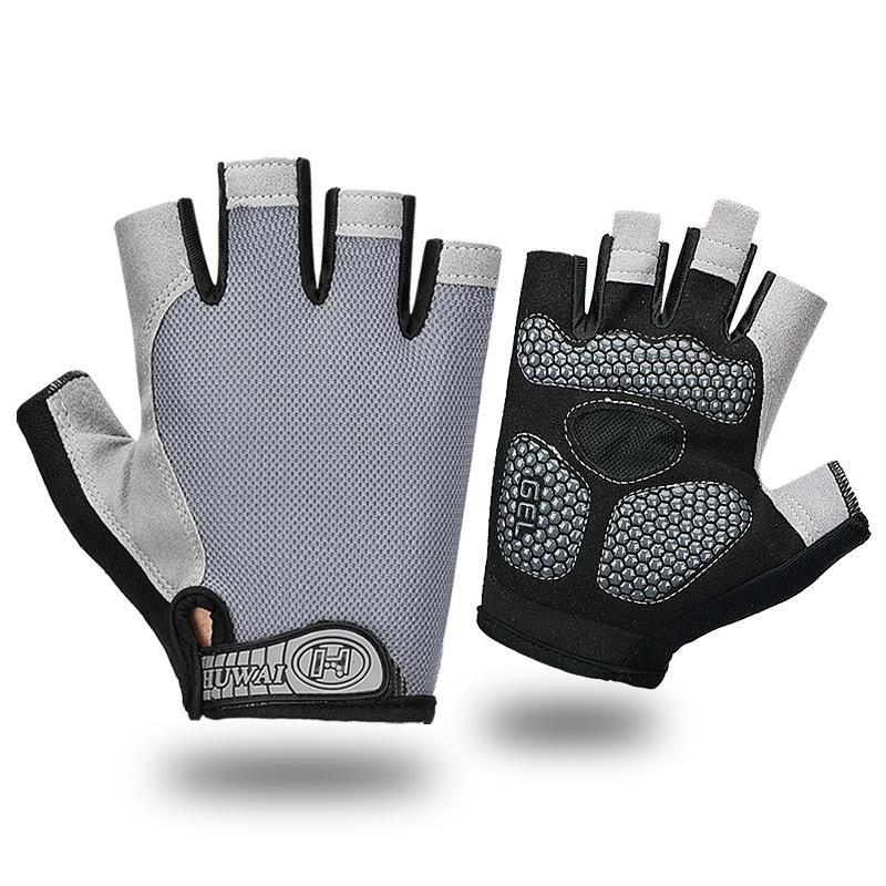 Cycling men's half finger sports fitness women's summer thin outdoor spinning bicycle non-slip dew finger shock absorption and breathability