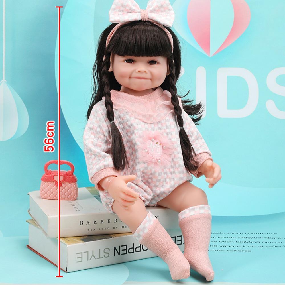 56Cm Reborn Simulation Barbie Gift Doll Baby Soft Gel Girl Toy Set Children's Doll