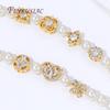 18K Gold Plated Brass Zircon Beads,Heart Spacer Beads For Jewelry Making Supplies,Metal Separator Beads,Bracelets Accessories