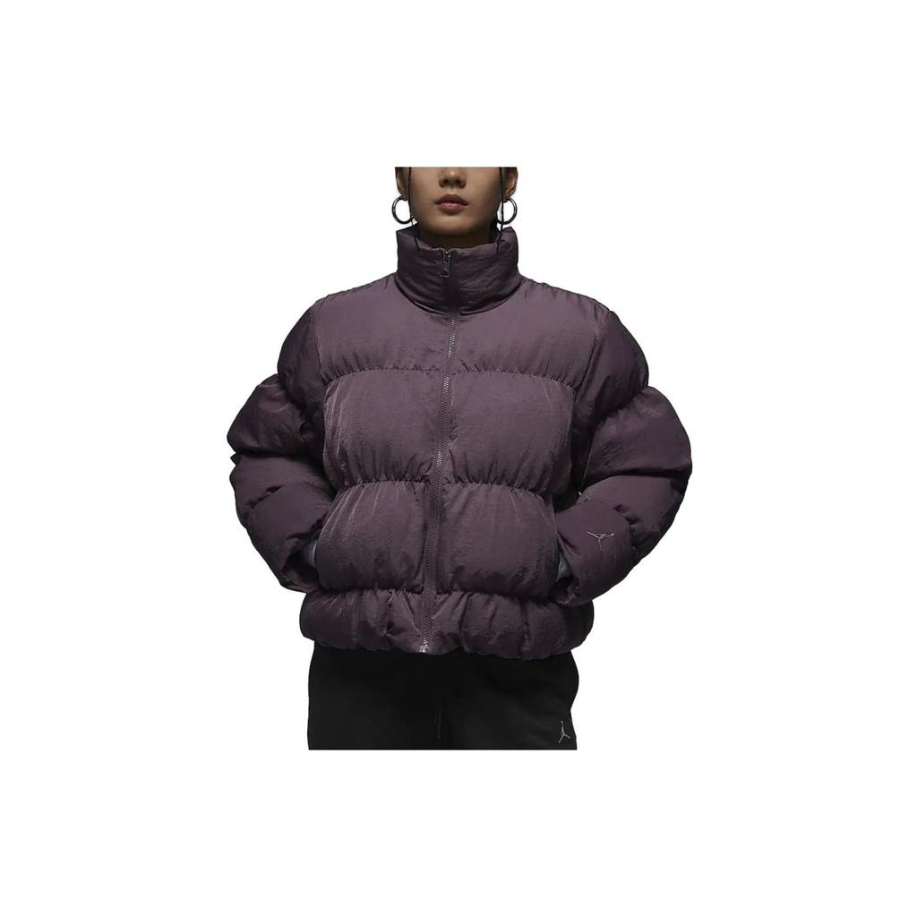 Jordan Solid Color Mandarin Collar Zip Jacket Women Outerwear Purple FB5150-508