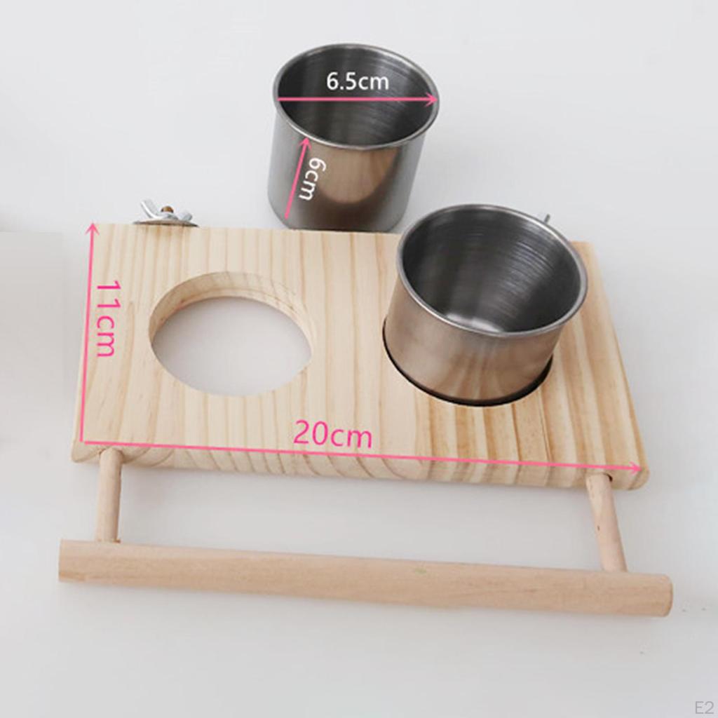 Bird Feeder Bowl, Stainless Steel Parrot Feeding Cups, Cage Water Food Dish for Parakeet Lovebird
