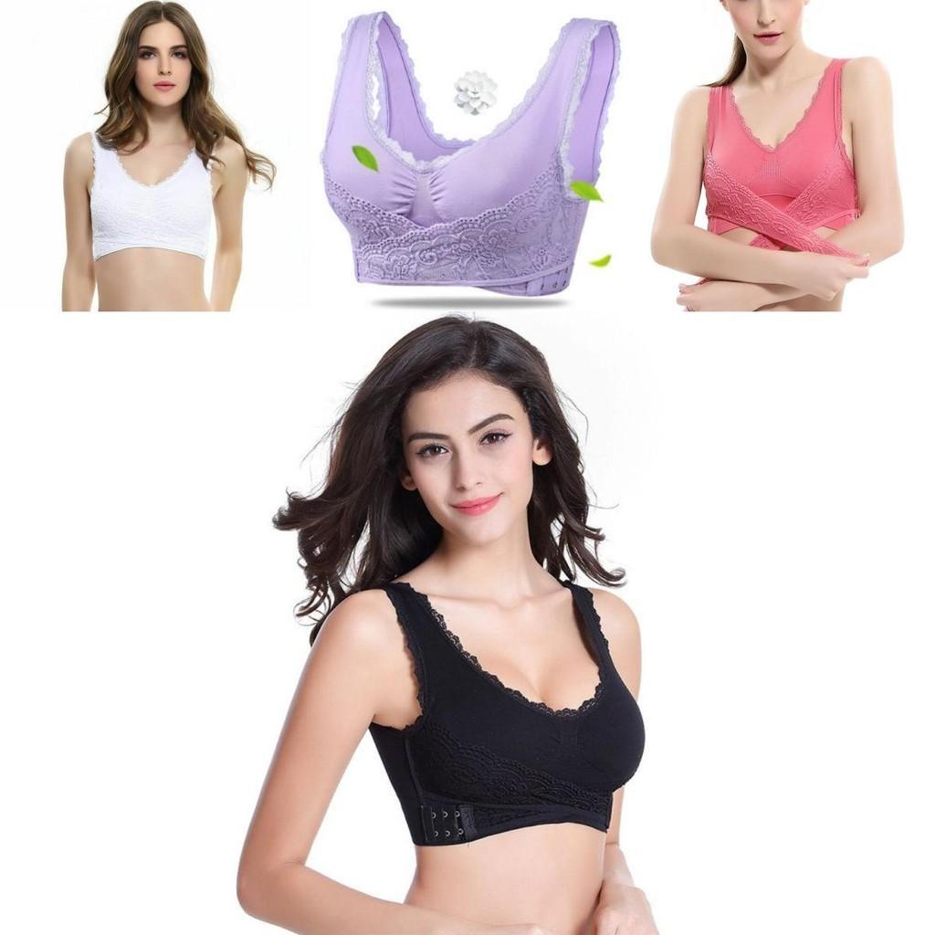Women Lady Sexy Front Cross Adjustable Side Buckle Lace Vest Wireless Sport Bra For Ultimate Comfort And Style