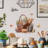 Creative Bread Butterfly Floral Wall Stickers, Self-Adhesive Decor for Kitchen Cafe Home Background Decoration