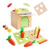 Children'S Early Education 6-In-1 Intelligence Box Montessori Unlocking And Pulling Radish Shape Set Column Fruit Matching Toy