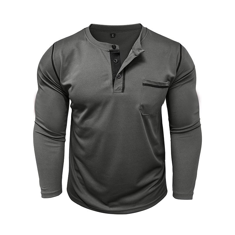 Fashionable Men's Long-Sleeved T-Shirt Breathable and Cool Men's Top