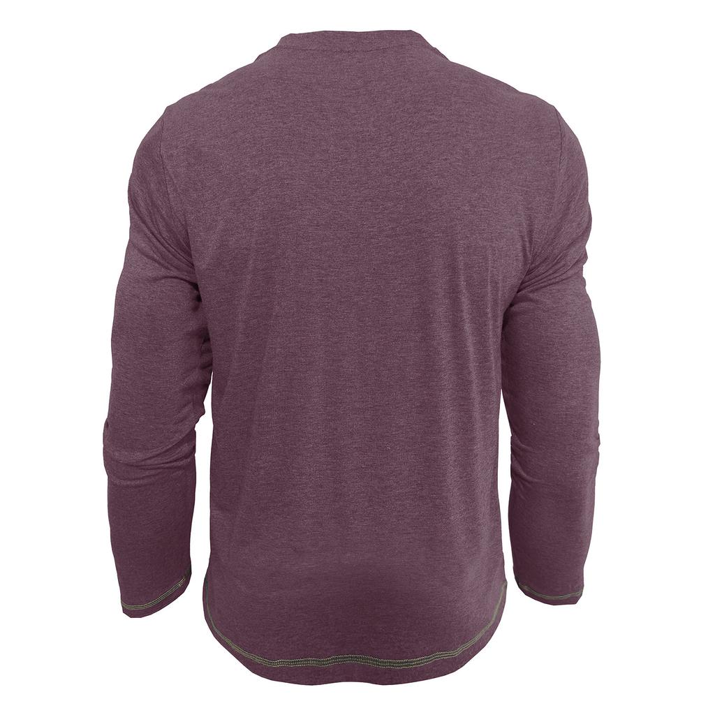 Herren Henley Kragen Langarm T-Shirts Einfarbig Frühling Herbst Freizeit T-Shirt Herren