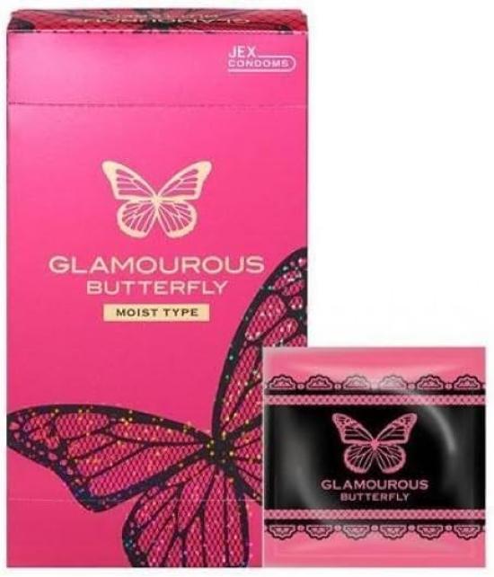 Condom Glamorous Butterfly 5 Box Set Hot Moist Moist Gel Rich Melty Gex Cute Package Clover Sticker Set 0.03
