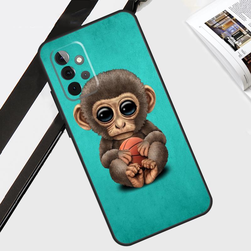 Monkey Gorilla Ape Baby Phone Case For Samsung A03S A02S A21S A20e A12 A22 A32 A42 A52 A72 A50 A70 A51 A71 Cover