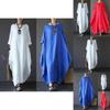 Chic Women Boho Cotton Linen Loose Long Sleeve Maxi Beach Blouse Casual Dress With Timeless Design