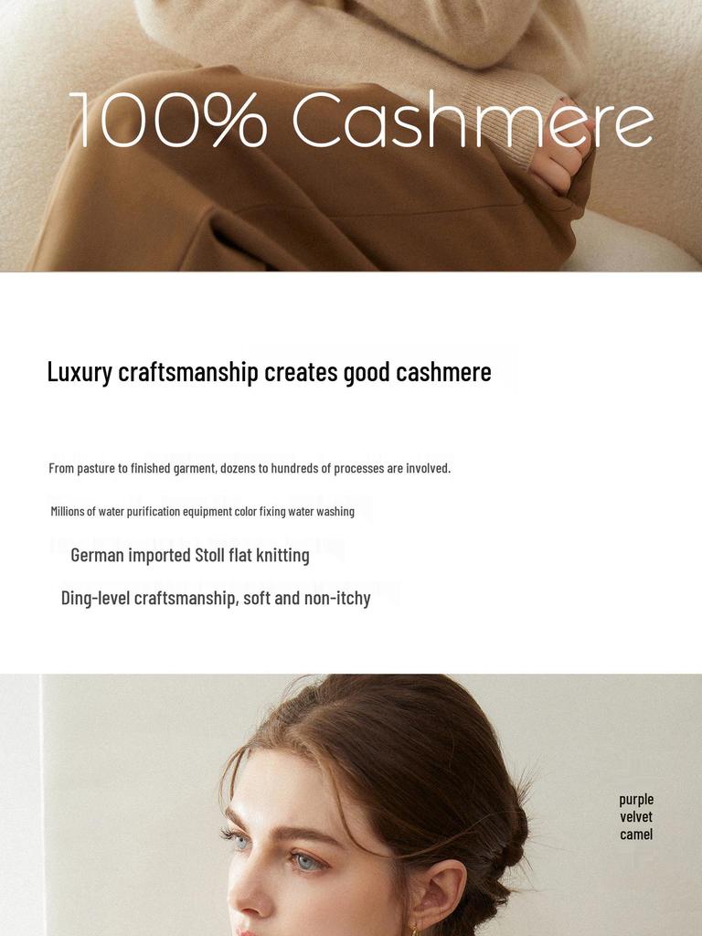 Women's 100% Pure Cashmere Lapel Sweater, Loose Fit, Long Sleeve Knitwear Top for Autumn/Winter