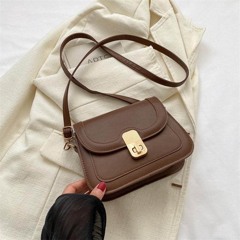 Trendy Fall Women's Crossbody Bag With Unique Lock Closure Versatile Small Purse