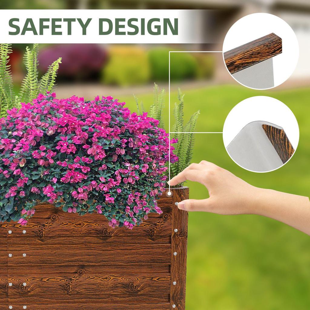 Two-Piece Adjustable Metal Raised Garden Bed with Open-Bottom Design Durable Planter Box