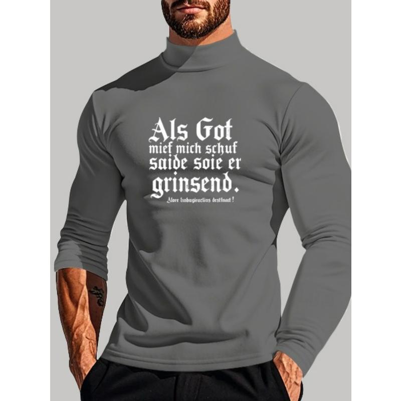 Quick-Dry Polyester Men s Mock Neck Long Sleeve, Suitable for Outdoor Activitie XXL серый