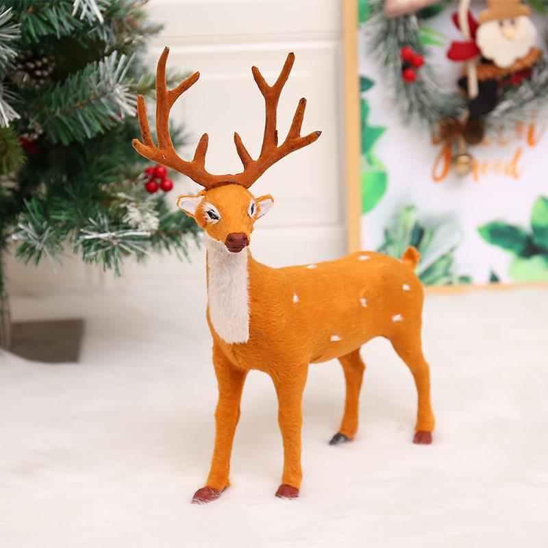 Fawn Sika Deer Christmas Ornaments - Small Decorative Reindeer Props
