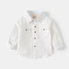 Boy Baby Shirt Lapel Long-sleeved Cotton Shirt Comfortable Casual Handsome Trend Lapel Shirt Kids Clothes