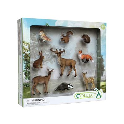 CollectA Woodland Animal Figures presentset (Paket om 9)