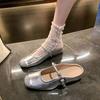 Small height-increasing slippers silver single shoes 2025 spring and summer new temperament one-pedal bag head slippers women's outer wear
