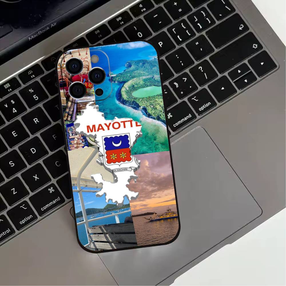 

Чехол для телефона с флагом Майотты для iPhone 17,16,15,14,13,12,11 Plus,Pro Max,XS, Мягкий силиконовый черный чехол iPhone14ProMax