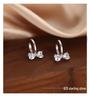S925 Sterling Silver Bow Zirconia Earrings - Elegant Korean Style for Women