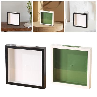 Shadow Box Frame Vierkant Veelzijdig Compact Souvenirs Doos Vitrinekast met Sleuf voor Medailles Kunstwerken Foto's Postzegels Reistickets