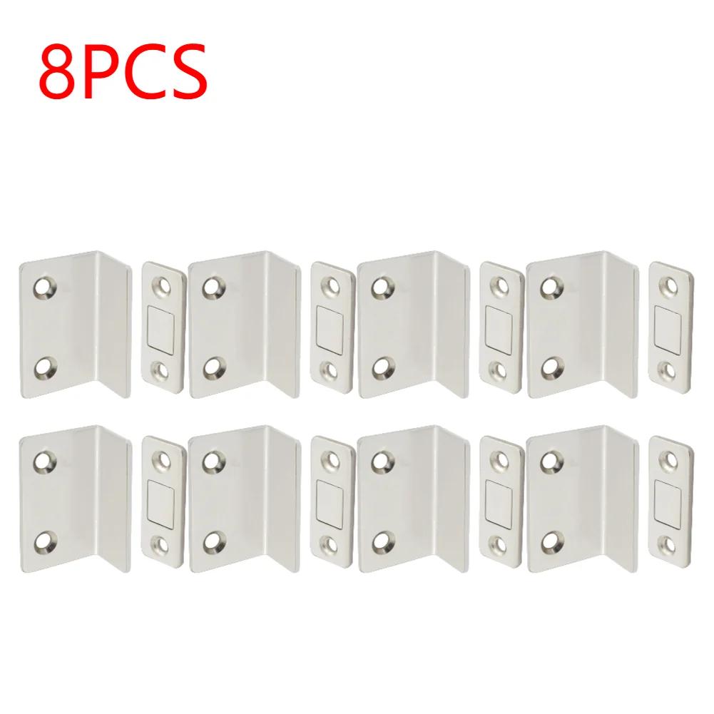 Strong Magnetic Cabinet Catches Punch Free L-Shaped Sliding Door Stop Ultra Thin Invisible Anti Collision Furniture Hardware