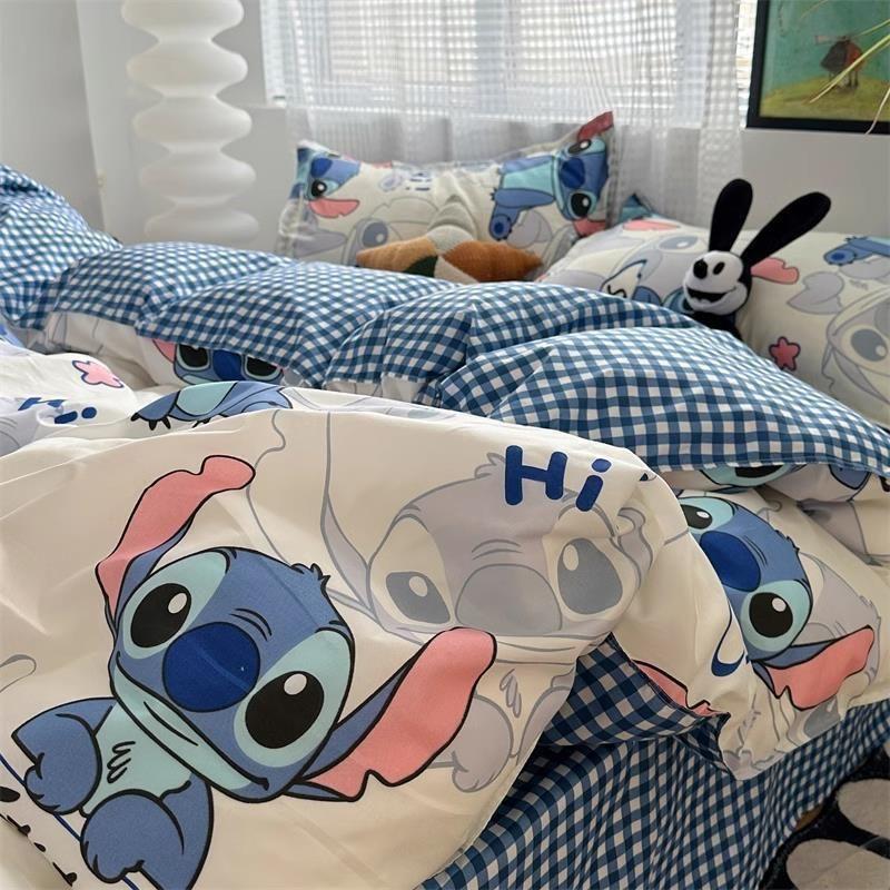 

Минималистичный комплект из четырех предметов из черного клетчатого стираного хлопка: простыня, пододеяльник, три предмета L. Красивый, устойчивый к пятнам, для студенческого общежития, односпальный, три предмета L 1.2m three-piece set (quilt cover 150x 2