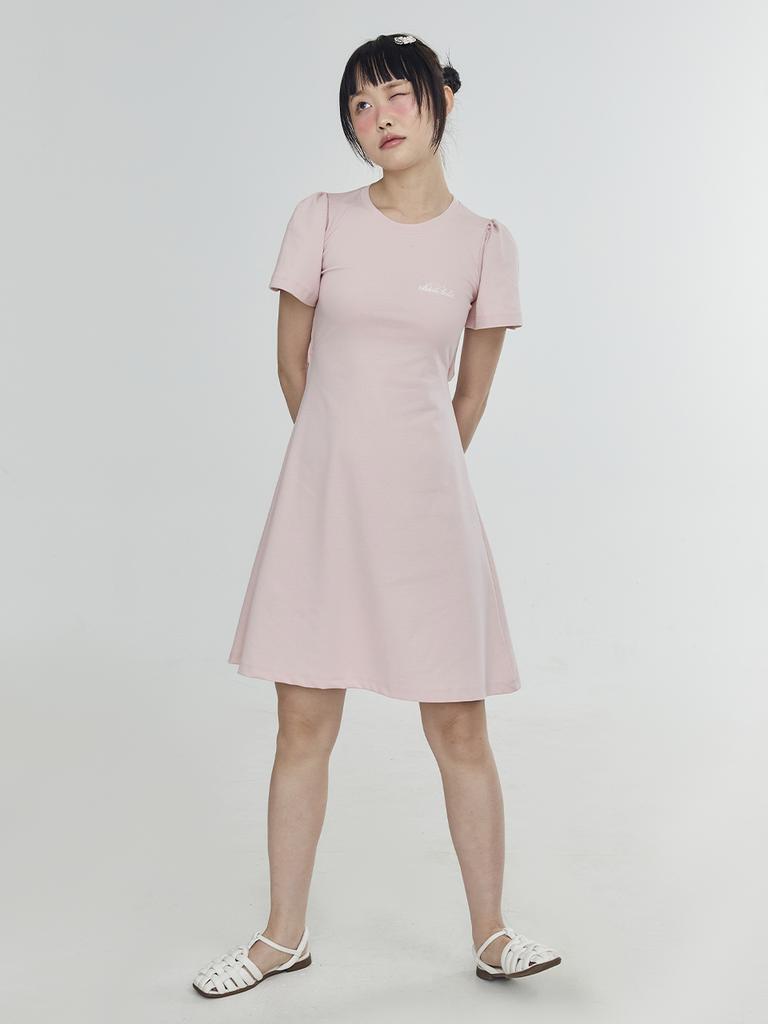 Adore Bell Logo Back Slit Dress - Pink
