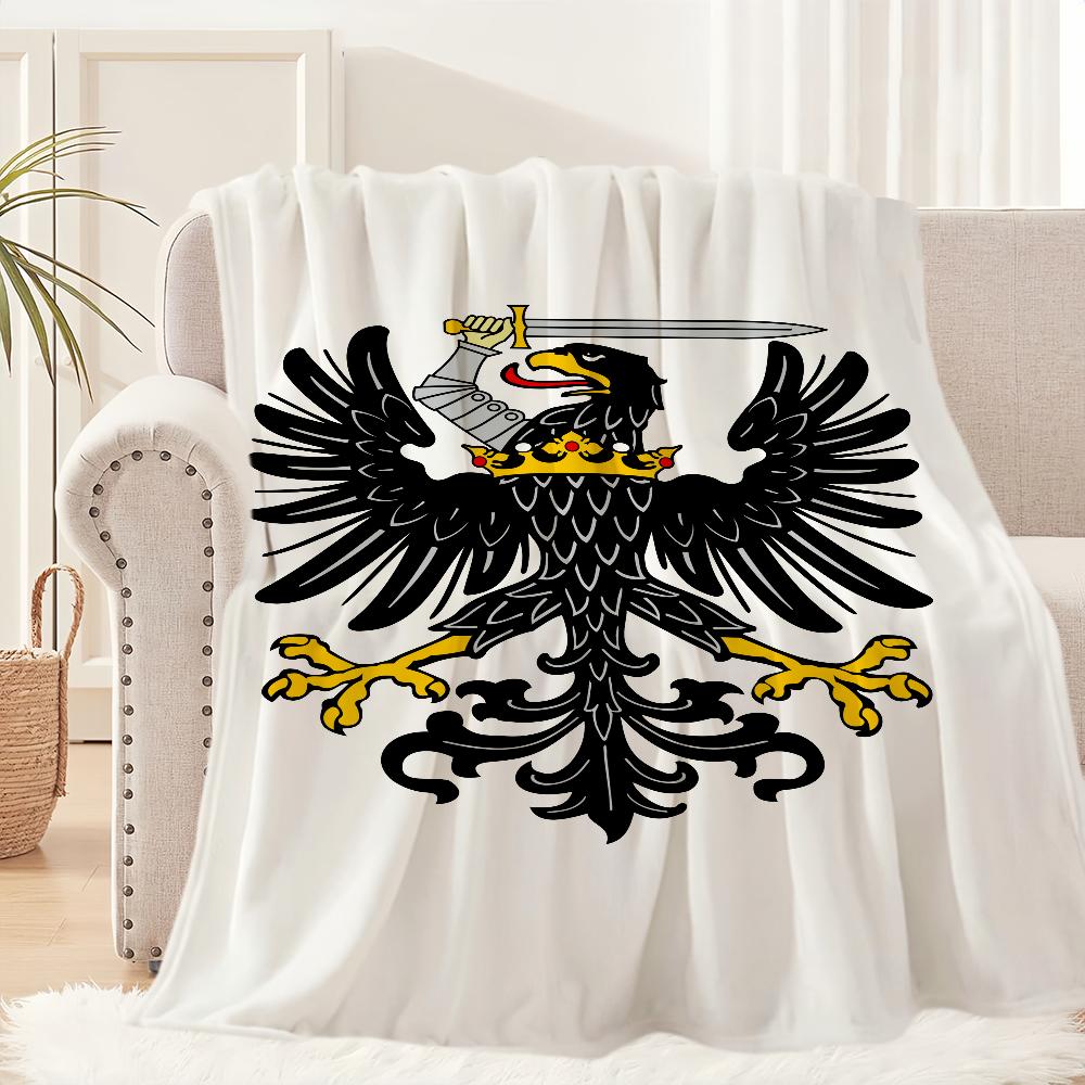 Flag of Prussia Art Blanket Blanket for Couch Sofa Travel Home Hiking Picni Bed Beding Flannel Blanket Birthday Gift