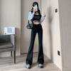 Fashion micro-pull jeans women's 2025 niche design sense high waist slim versatile horn pants