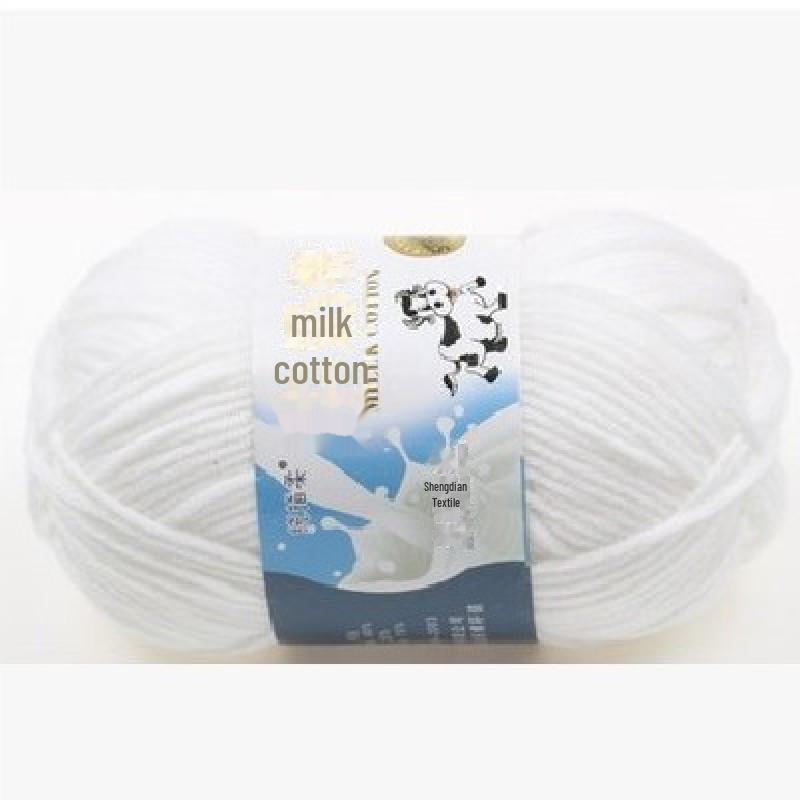 Milk Cotton Yarn Set for DIY Projects: Scarf, Crochet Slippers, Hand-Woven Bags