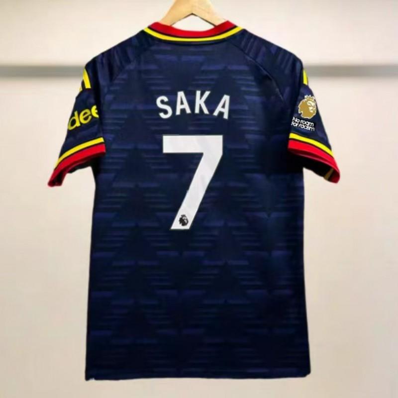 Mens Short Sleeve Football Jersey Premium Fan Edition Striped Design Arsenal Home Match Support