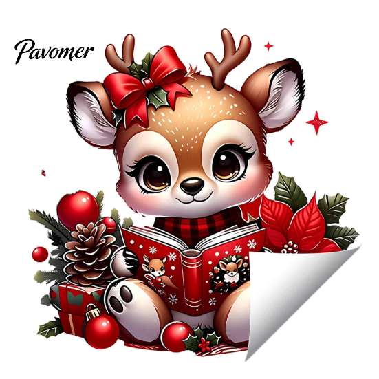 Winter Festive Wall Art Christmas Deer Sticker, PVC Elk Decal for Glass Windows Holiday DIY Room Decorations Home Decor, Waterproof Removable Seasonal
