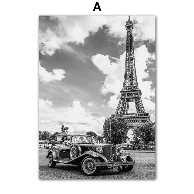 

Модное парижское полотенце, роскошный винтажный автомобиль, черно-белая настенная живопись, холст, декор для гостиной, постеры и принты, настенные картины без рамки 21*30cm No Frame