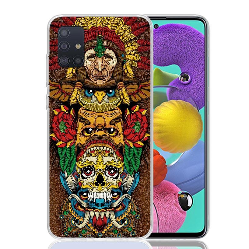 Mayan Stone Totem Pole Phone Case For Samsung Galaxy A52 A32 A22 A12 A02S A50S A30S A51 A31 AA71 Note 20 Ultra 10 S10 Plus Galax