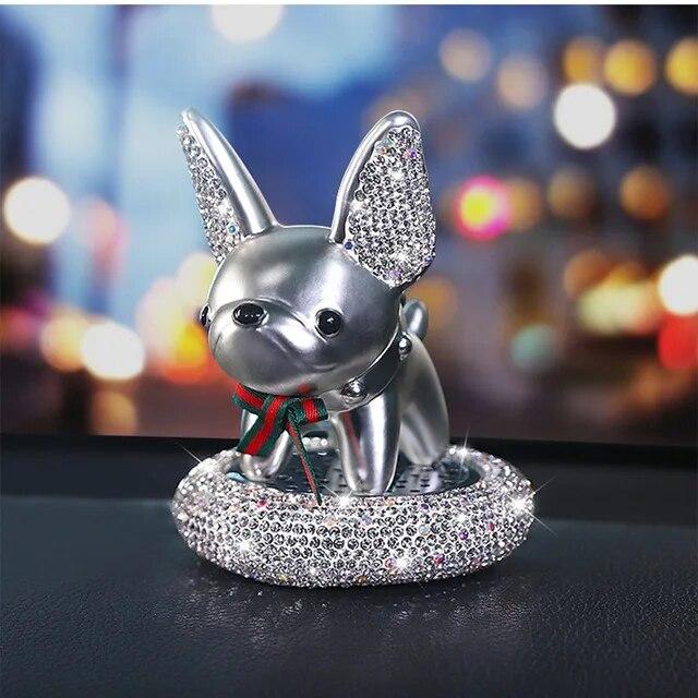 2020  Cartoon Car Air Freshener Dog Gift Diamond Dog Shaking Head Car Interior Ornament Perfume Solid Car Aroma Decoration