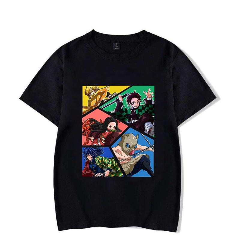 

Hot Kamado Tanjirou Kamado Nezuko Agatsuma Zenitsu Hashibira Inosuke Print T Shirt Women Men Fashion Anime Short Sleeve Tops 4XL