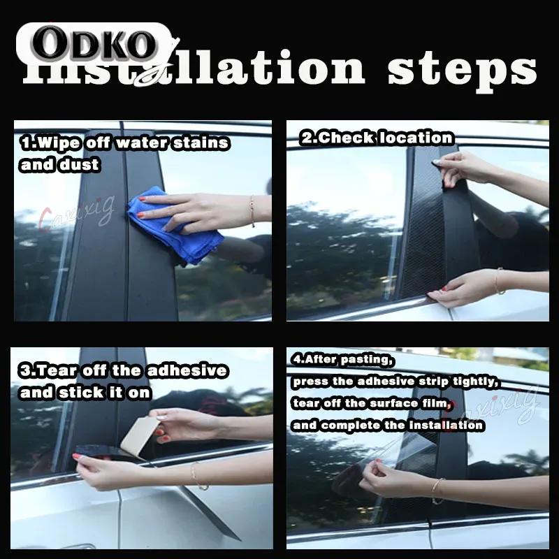 6Pcs Car Door Window Pillar Posts Trim Molding Cover for BMW 1 Series E81/E82/E87/E88 Hatchback 2004-2012 Stickers Accessories