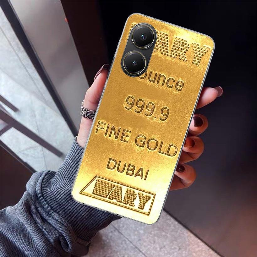 Fine Gold Pattern Printing Phone Case For Xiaomi Poco X7 X6 X5 Pro F7 Ultra Redmi 15C 15 13 13C 12 12C 10 10A 10C 9 9A 9C 9T She