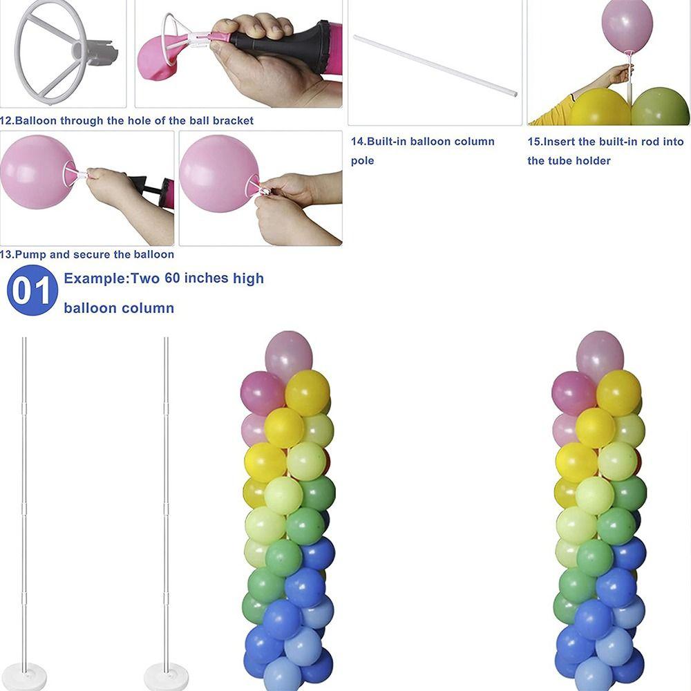 1/2Set Transparent Balloon Column Kit with Base with Pole Balloon Arch Bracket Can Be Filled with Water DIY Accessories