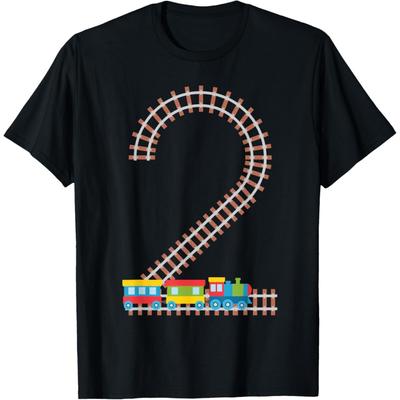 Tren de 2º Cumpleaños Ferrocarril Temático Divertido Camiseta de Tren para Niños de 2 Años