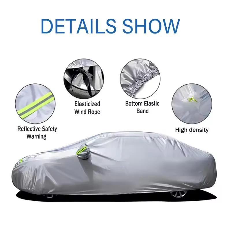 For MG ZS EV ZX ZST VS 2017-2024 Car Cover Waterproof UV Protection All Weather Dustproof Snow Rain Cover 190T Polyester
