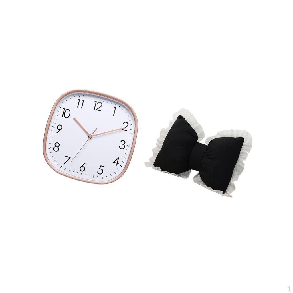 Wall Clock And Bow Cushion Set for Dining Room Study Office Chair Home Decoration Low Noise Art