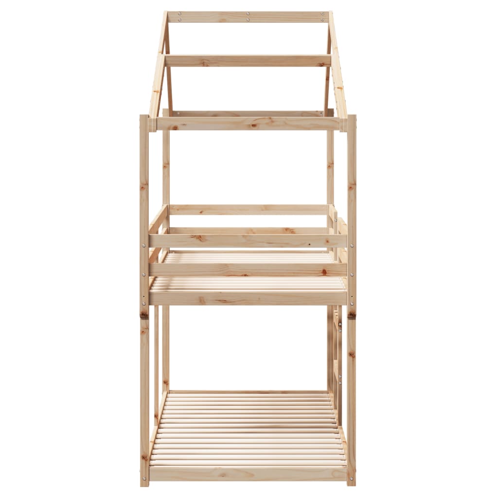 Bunk Bed with Canopy 80x200 cm Solid Pine Wood