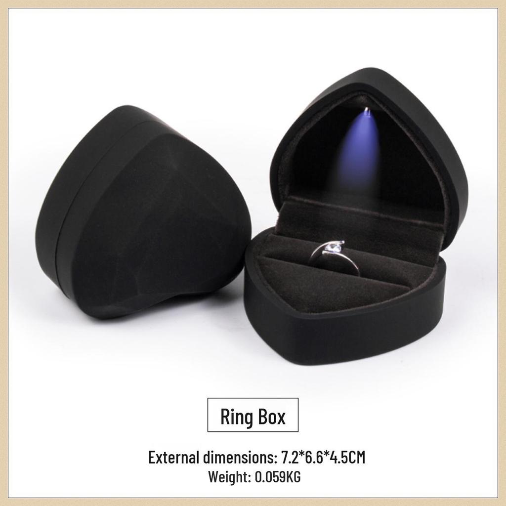 Herzförmige Leuchtende Schmuckschatulle: Luxuriöse beleuchtete Ring- & Halsketten-Box