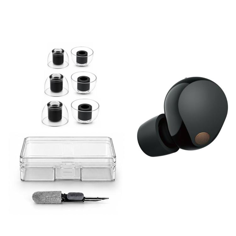 XDcase 3 páry náhradních silikonových nástavců do uší, velikosti S/M/L, čisticí kartáček barva náhodná