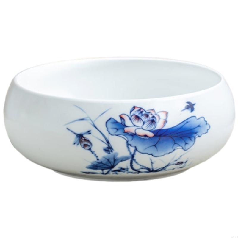 Decorative Ceramic Pot Bowl for Narcissus and Green Radish Modern Indoor Spaces M4YD